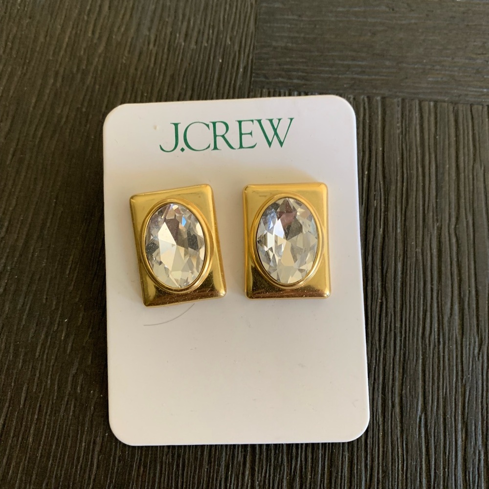 J. Crew Crystal Square Studs